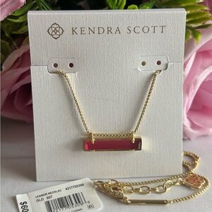 NWT Kendra Scott Leanor Necklace in Gold Berry illusion